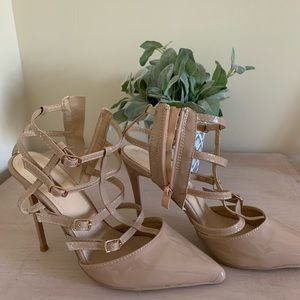 Beige pleather brand new heels …